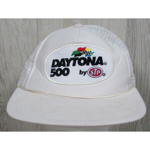 Vtg 80s Daytona 500 STP Trucker Hat Race Car Racing NASCAR Biker Grunge 70s
